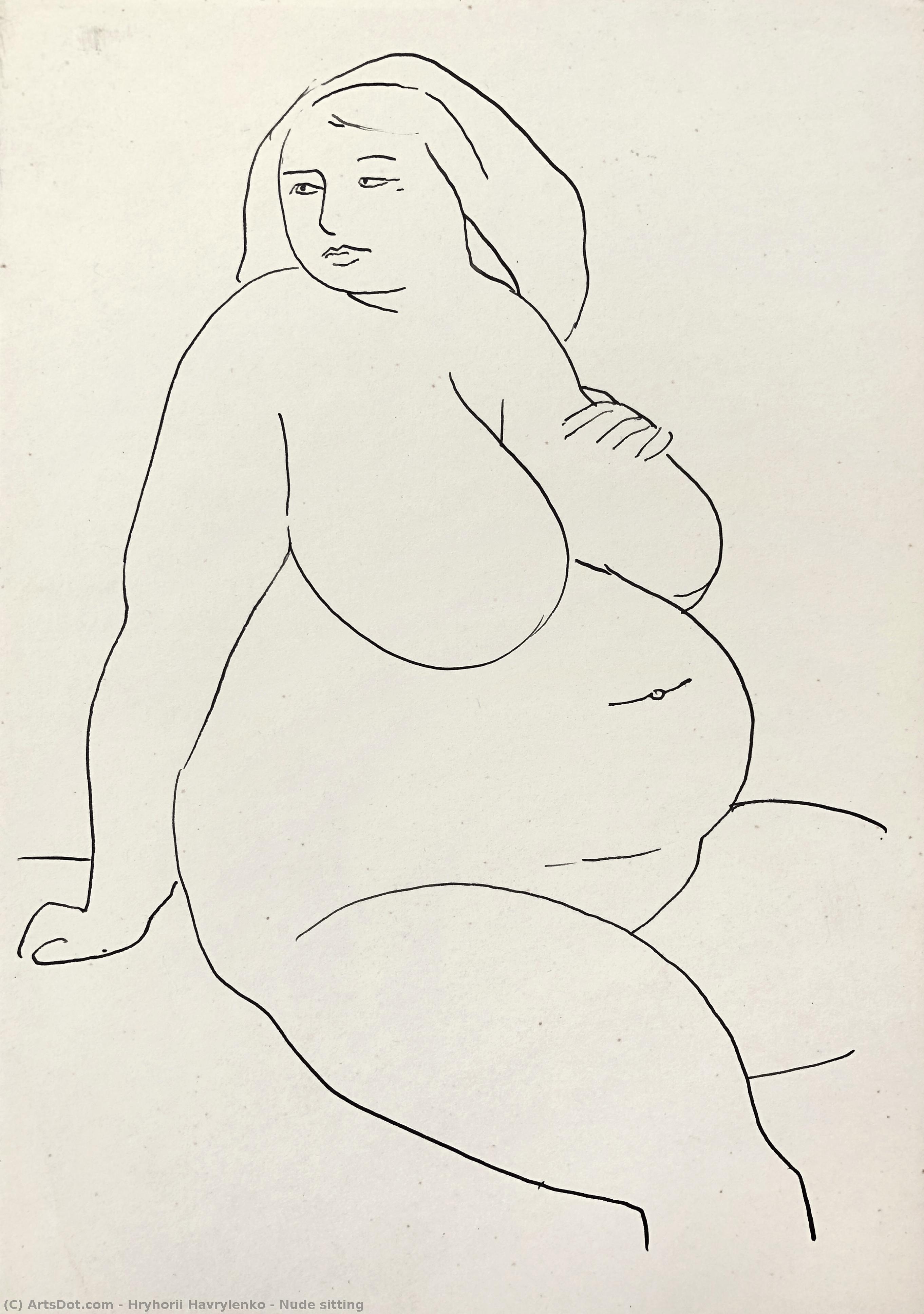 Nude Sitting — Hryhorii Havrylenko