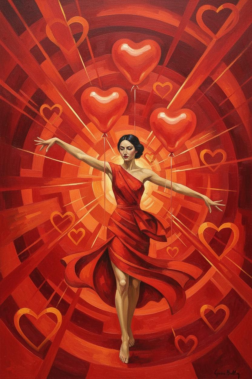 Crimson Ascent: A Study In Radiant Emotion — Jacques Villedieu