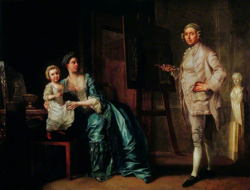 The Sculptor Joseph Wilton (1722–1803), With His Wife And Daughter — Francis Hayman