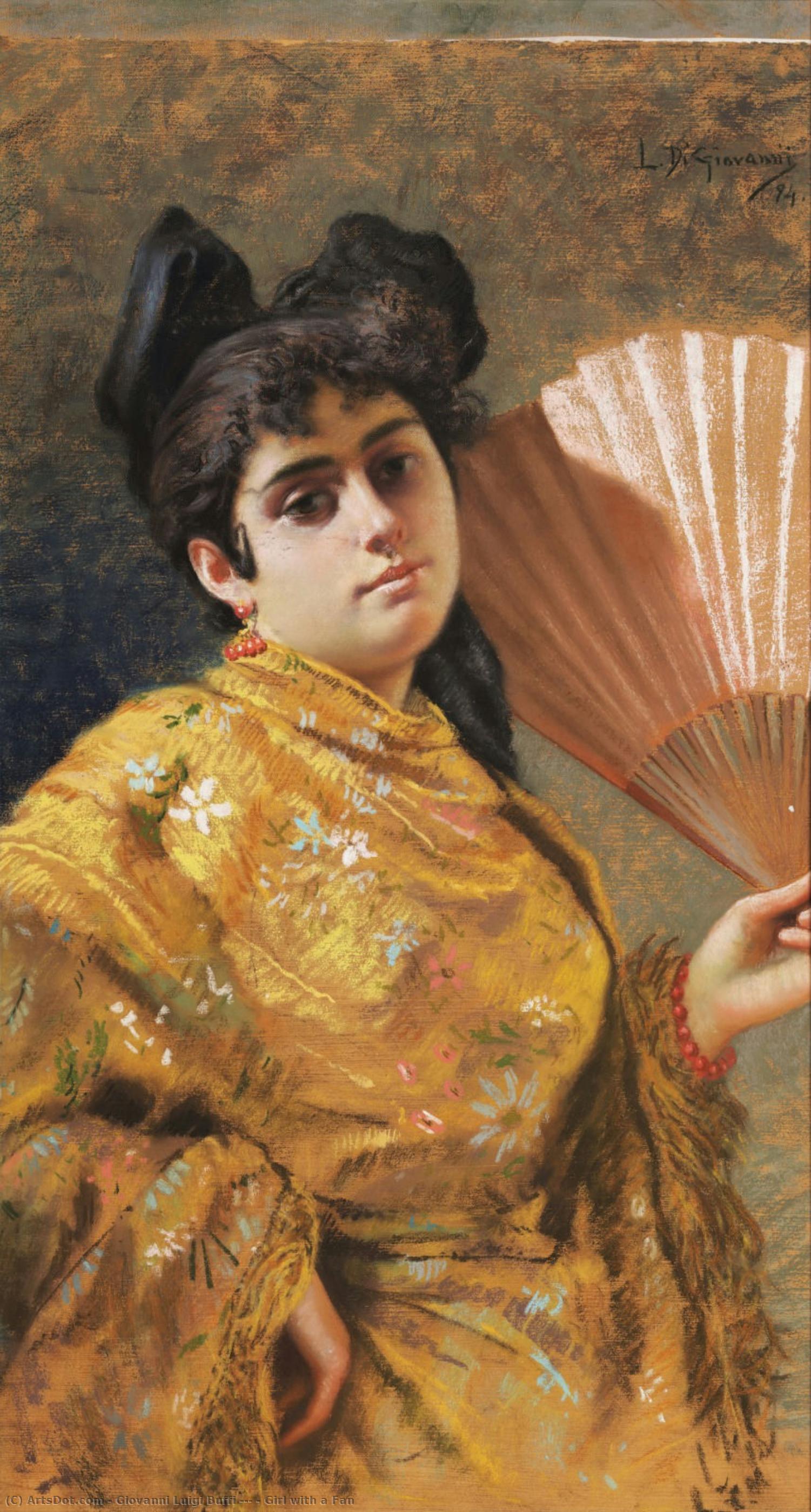 Girl With A Fan — Giovanni Luigi Buffi (?)