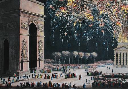 View Of The Arc De Triomphe With Fireworks — Philibert Louis Debucourt