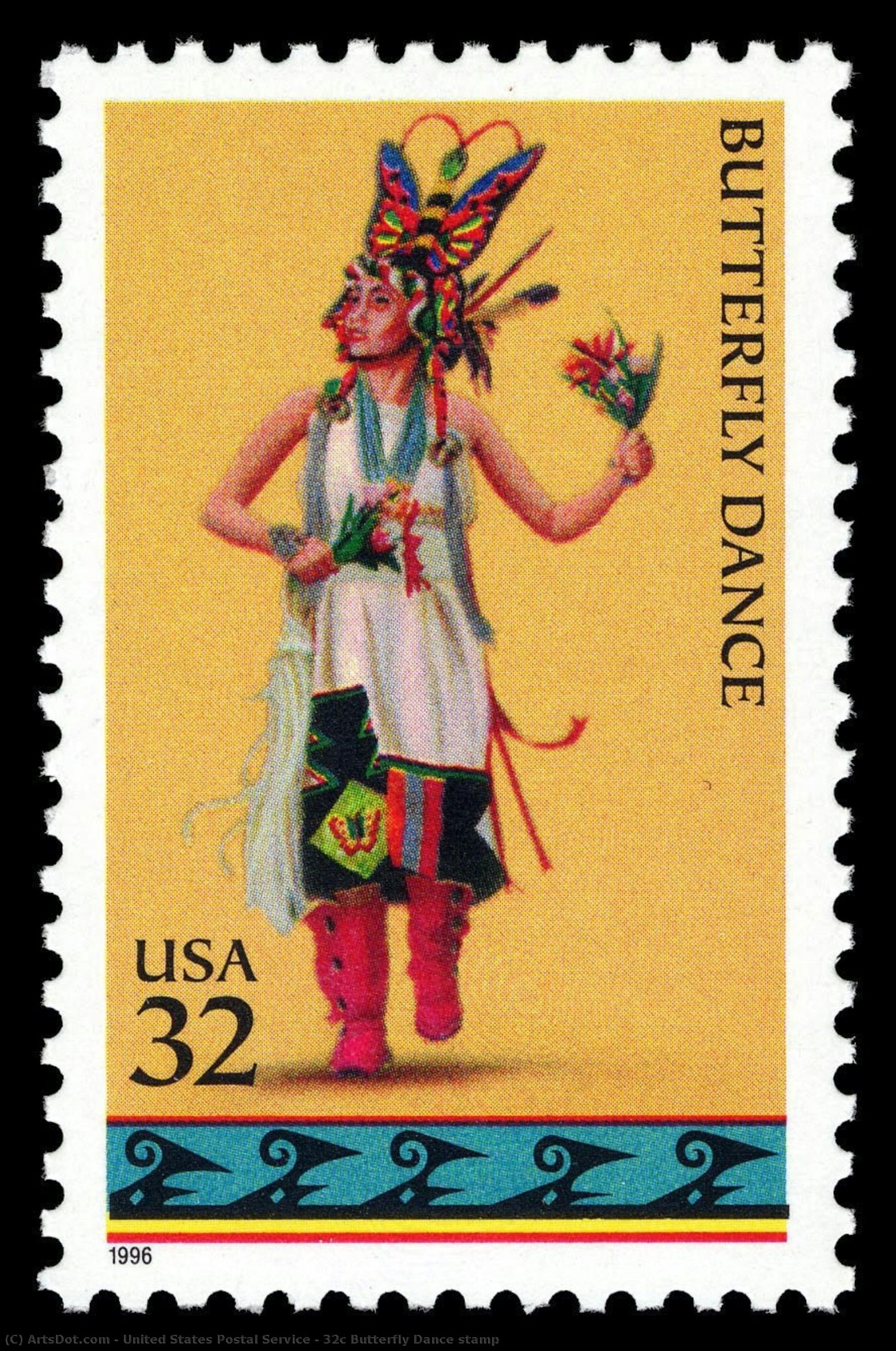 32c Butterfly Dance Stamp — Servicio Postal De Los Estados Unidos