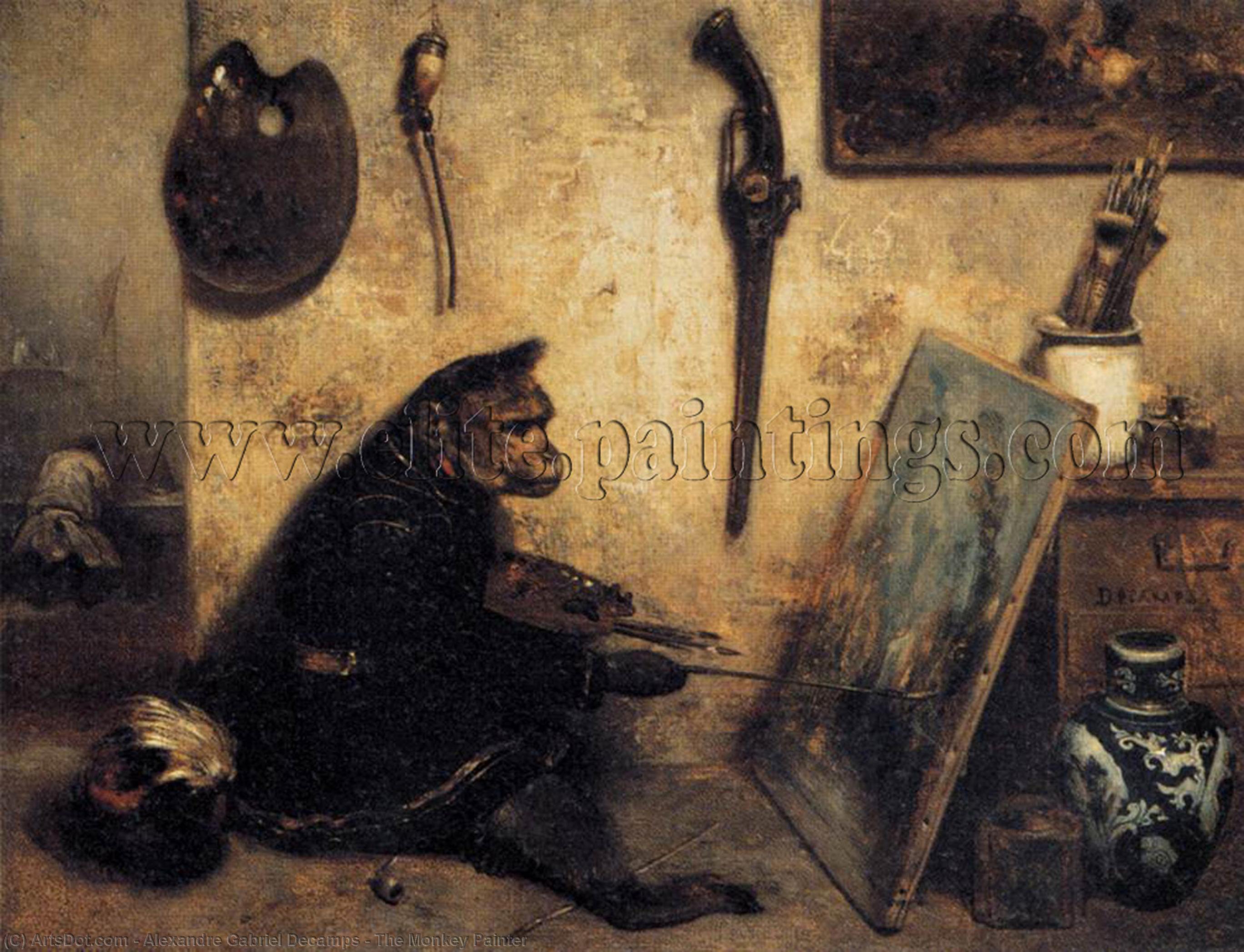 The Monkey Painter — Александр Гавриил Декамп