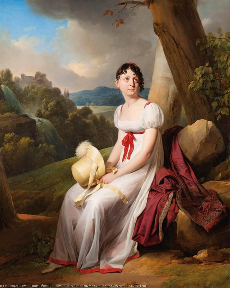 Portrait Of Madame Saint Ange Chevrier In A Landscape — Louis Léopold Boilly