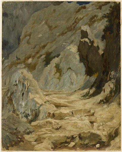 Sentier Rocheux En Escalier Au Passage D'une Infractuosite — Ernest Hébert (antoine Auguste Ernest Hebert)