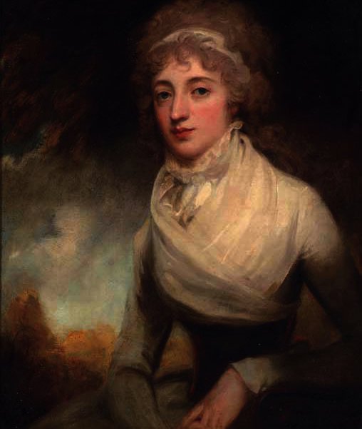 Portrait Of A Lady In A White Dress — George Romney