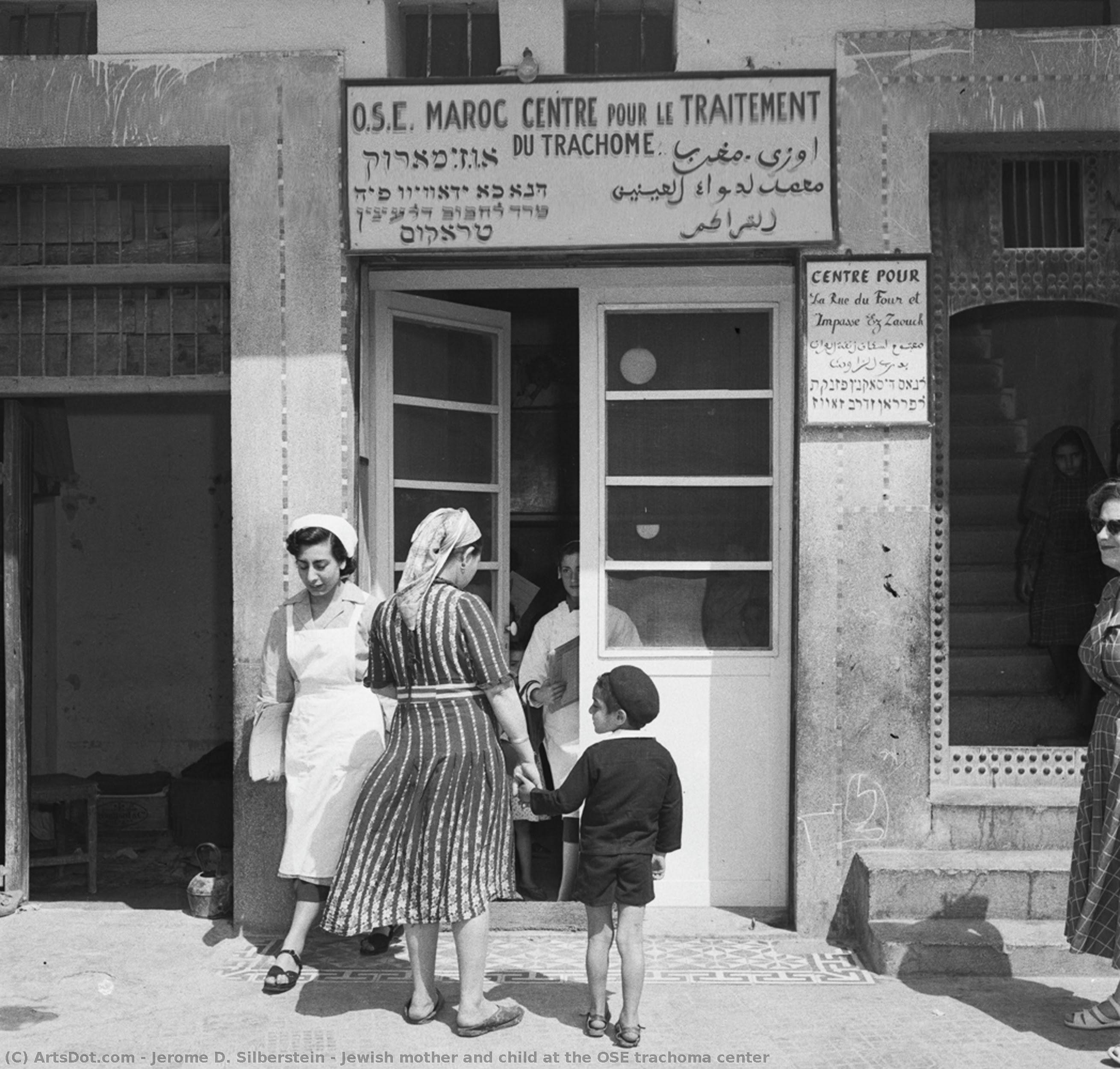 Jewish Mother And Child At The Ose Trachoma Center — Jerome D. Silberstein