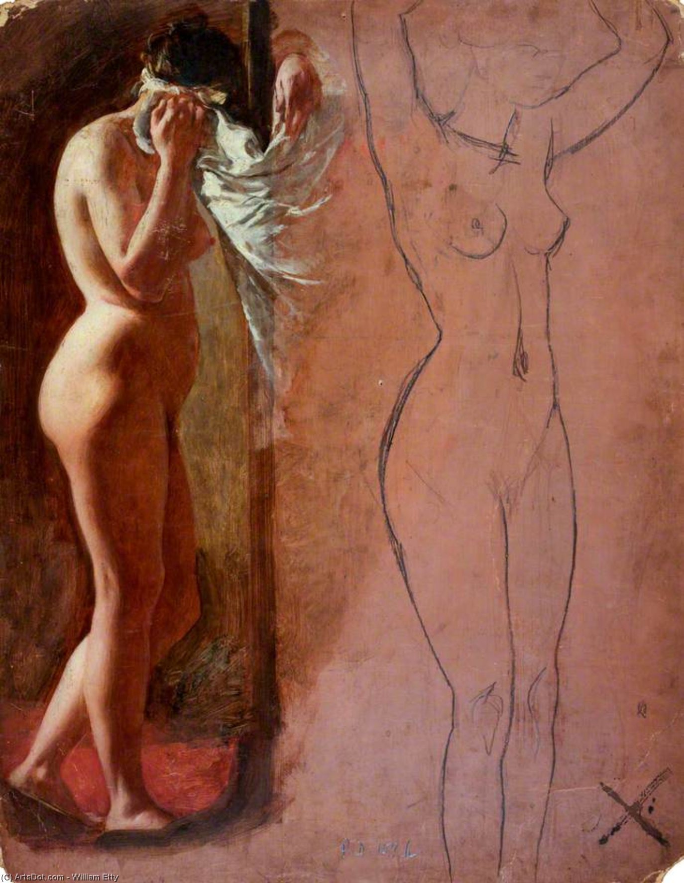 Study Of A Nude Female Figure — Vilijam Eti