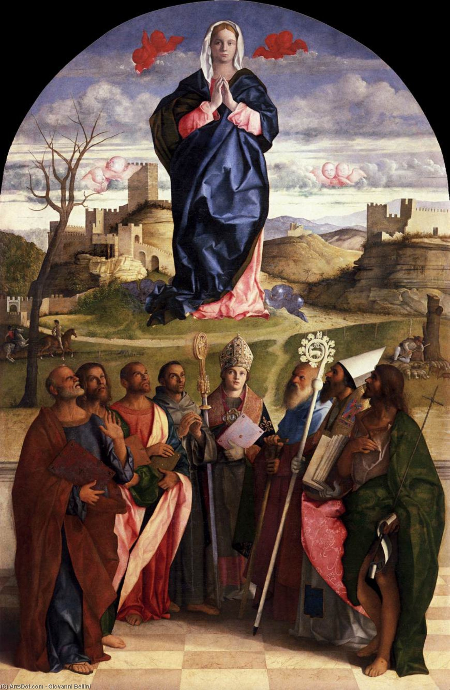 La Virgen En Gloria Con Santos — Giovanni Bellini