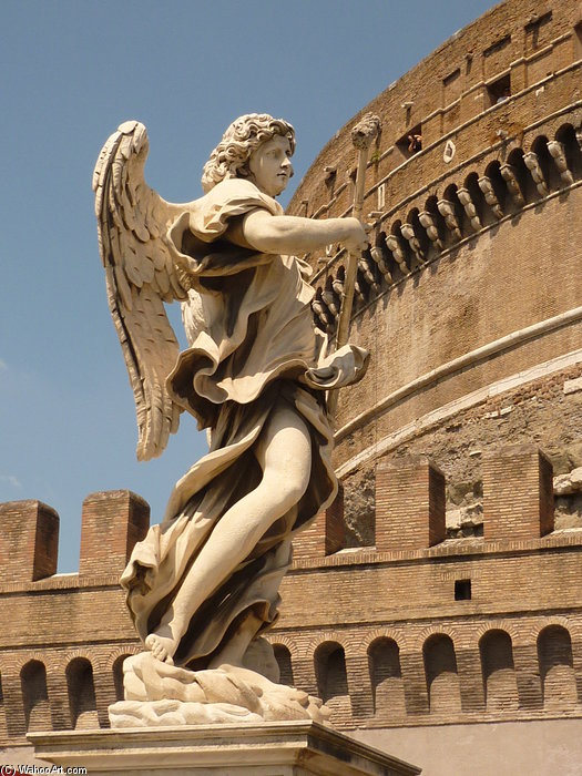 Angel On St.angel Bridge In Rome Near St.angel Castle — Antonio Giorgetti