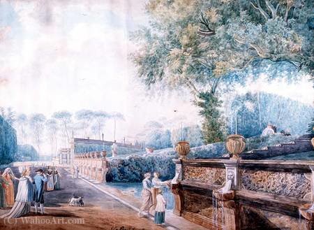 The Gardens Of The Palazzo Doria Pamphili, Rome — Abraham-louis-rodolphe Ducros