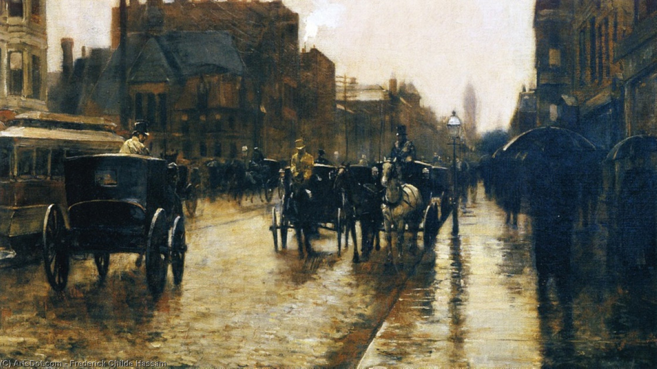 Columbus Avenue Rainy Day — Frederick Childe Hassam