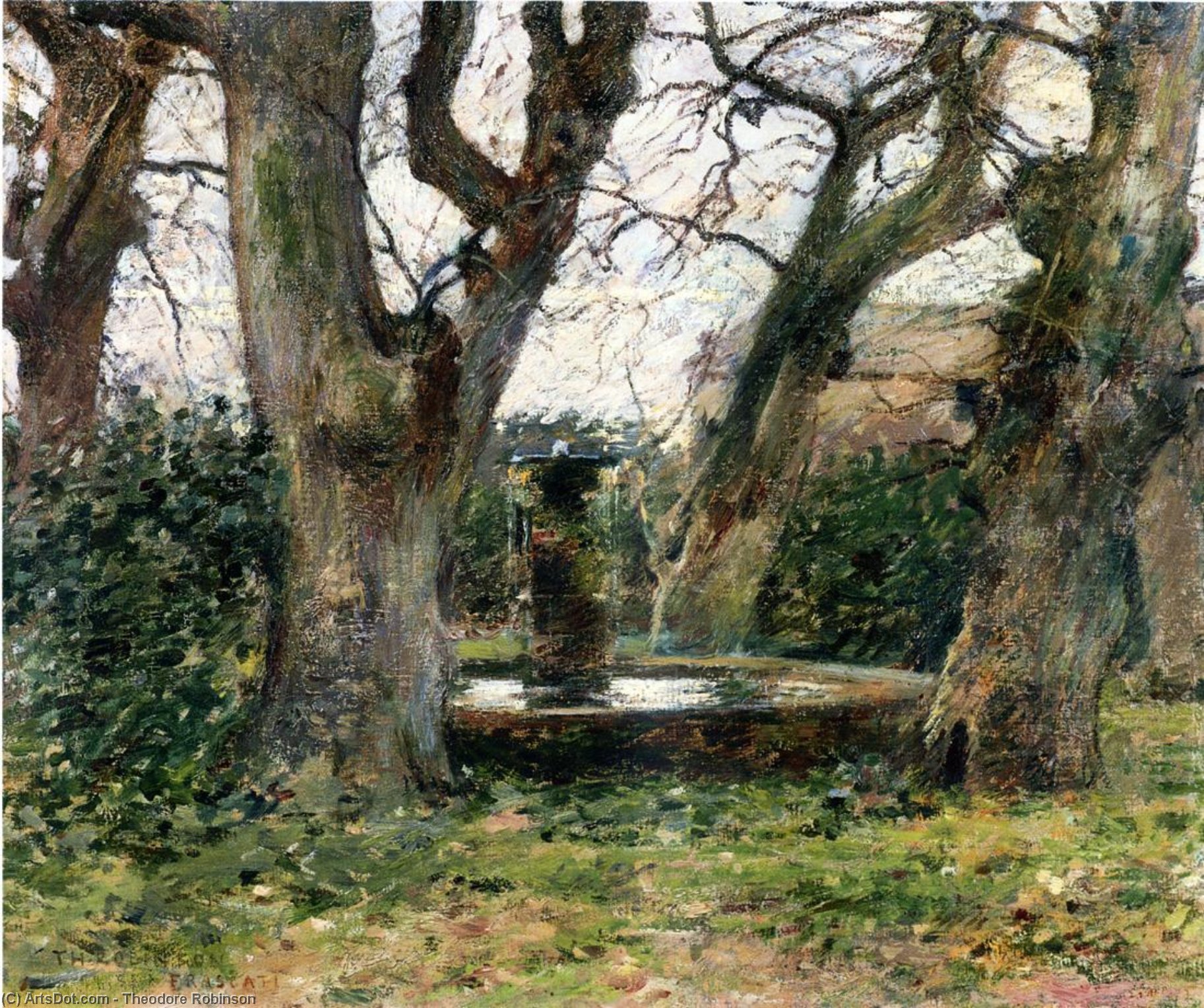 Italian Landscape With A Fountain — Theodore Robinson
