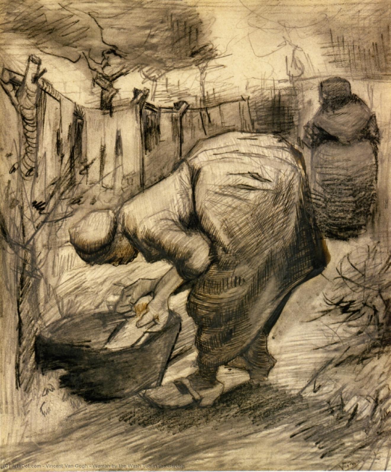 Frau Am Waschbrett Im Garten — Vincent Willem Van Gogh