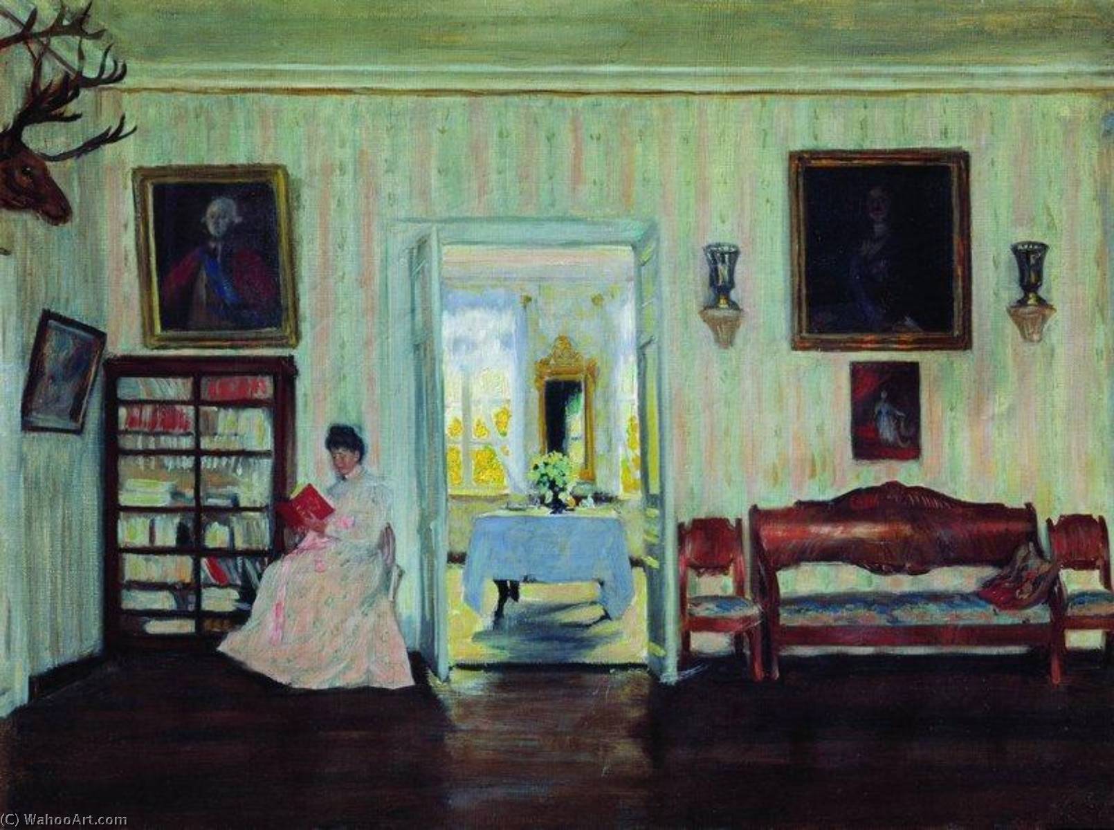 Interior Of A House In Uspenskoye — Boris Mikhailovich Kustodiev