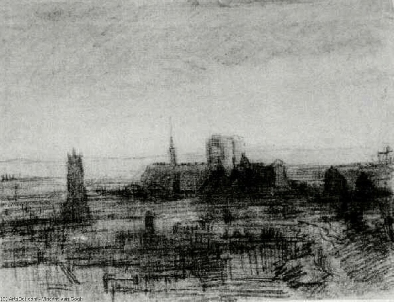 Die Häuser Von Paris Und Notre Dame — Vincent Willem Van Gogh