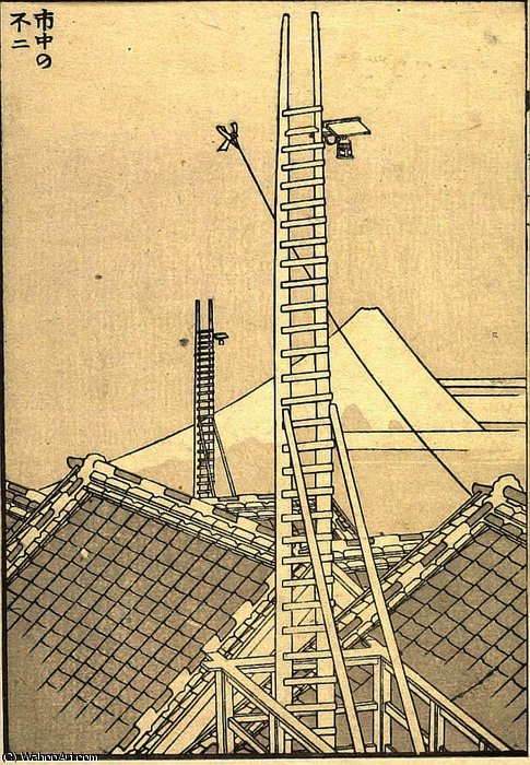 Fuji In The City — Katsushika Hokusai