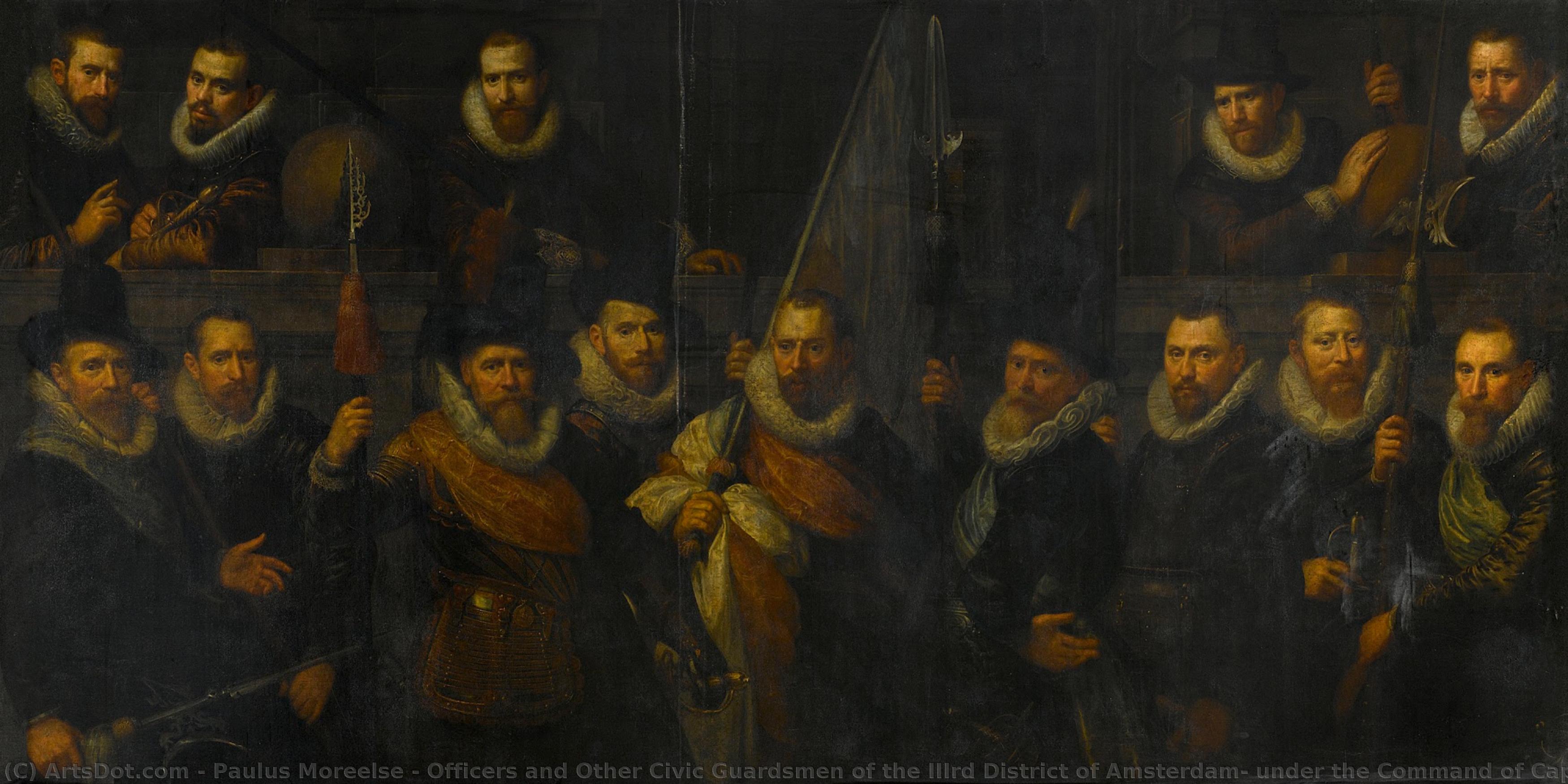 Officers And Other Civic Guardsmen Of The Iiird District Of Amsterdam, Under The Command Of Captain Jacob Gerritsz Hoyngh And Lieutenant Nanningh Florisz Cloeck, Paulus Moreelse, 1616 — Paulus Moreelse