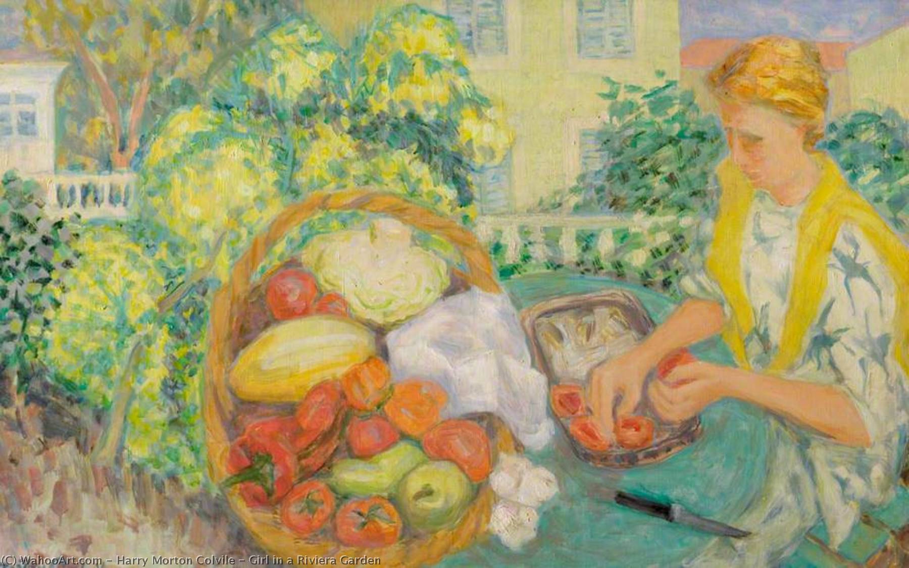 Girl In A Riviera Garden — Harry Morton Colvile