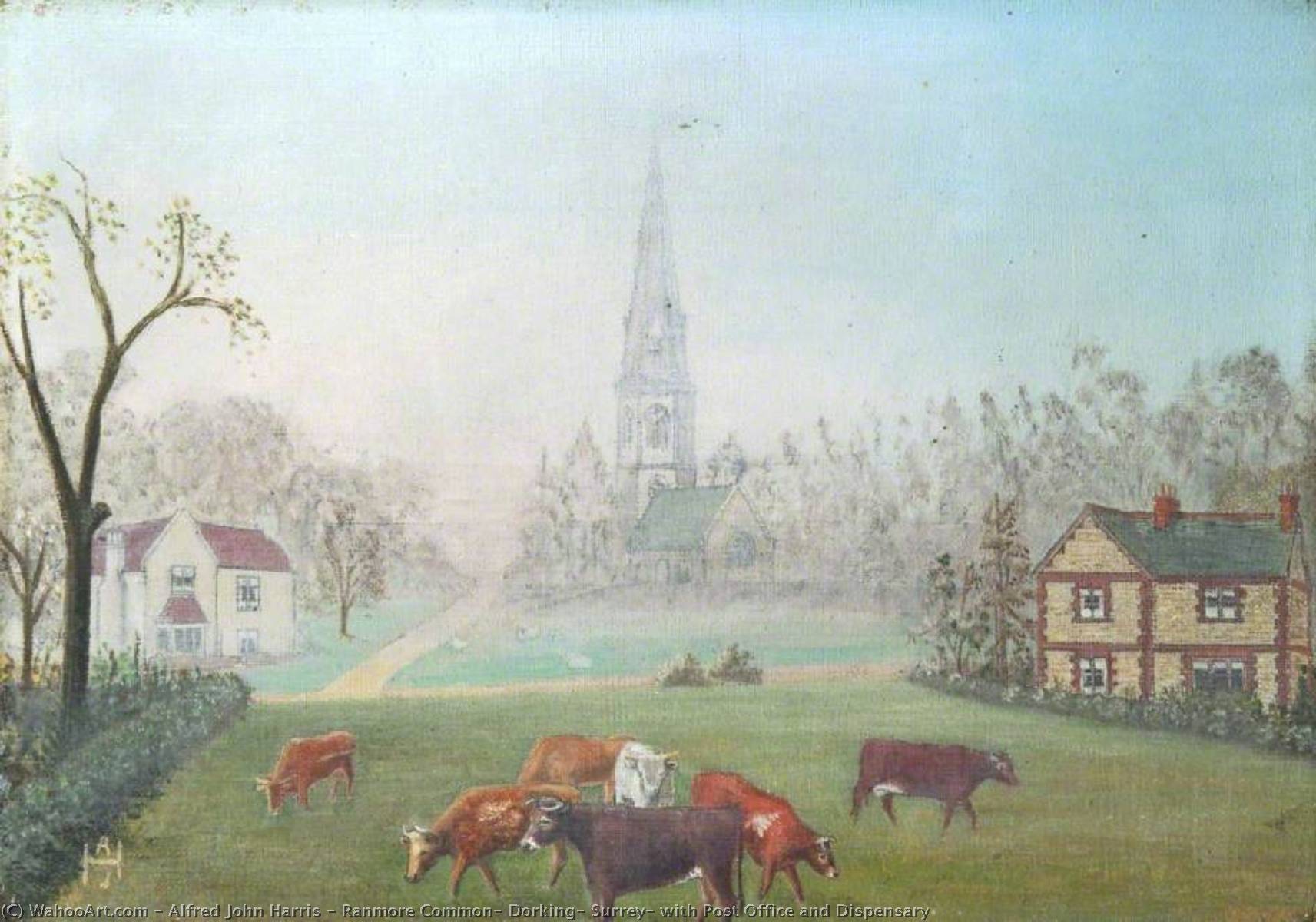 Ranmore Common, Dorking, Surrey, With Post Office And Dispensary — Alfred John Harris