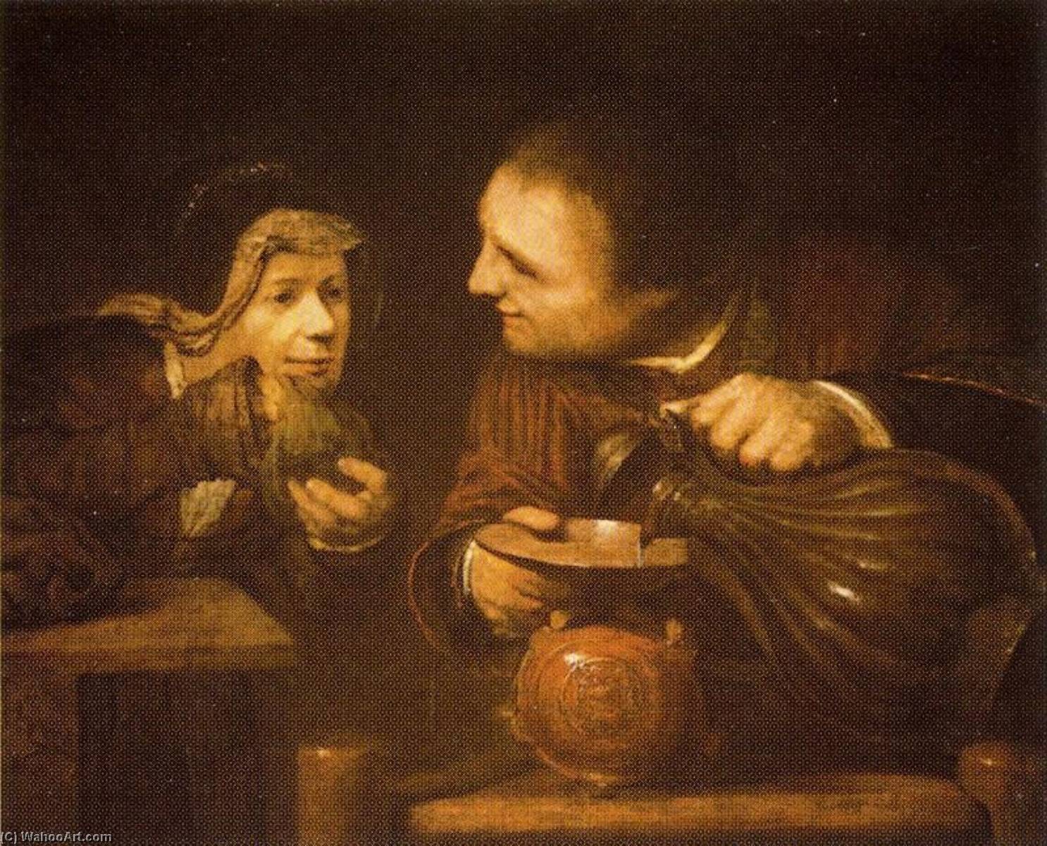 Elisha And The Widow Of The Prophet Pouring The Flasks Of Oil — Aert De Gelder