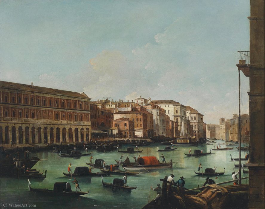 Venedig Canal Grande Mit New Factories — Giuseppe Bernardino Bison