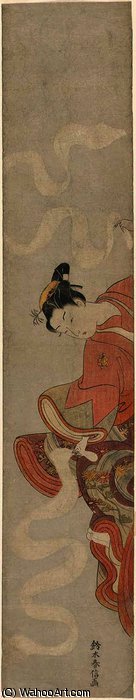 Dancer Performing The Cloth-bleaching Dance — Suzuki Harunobu