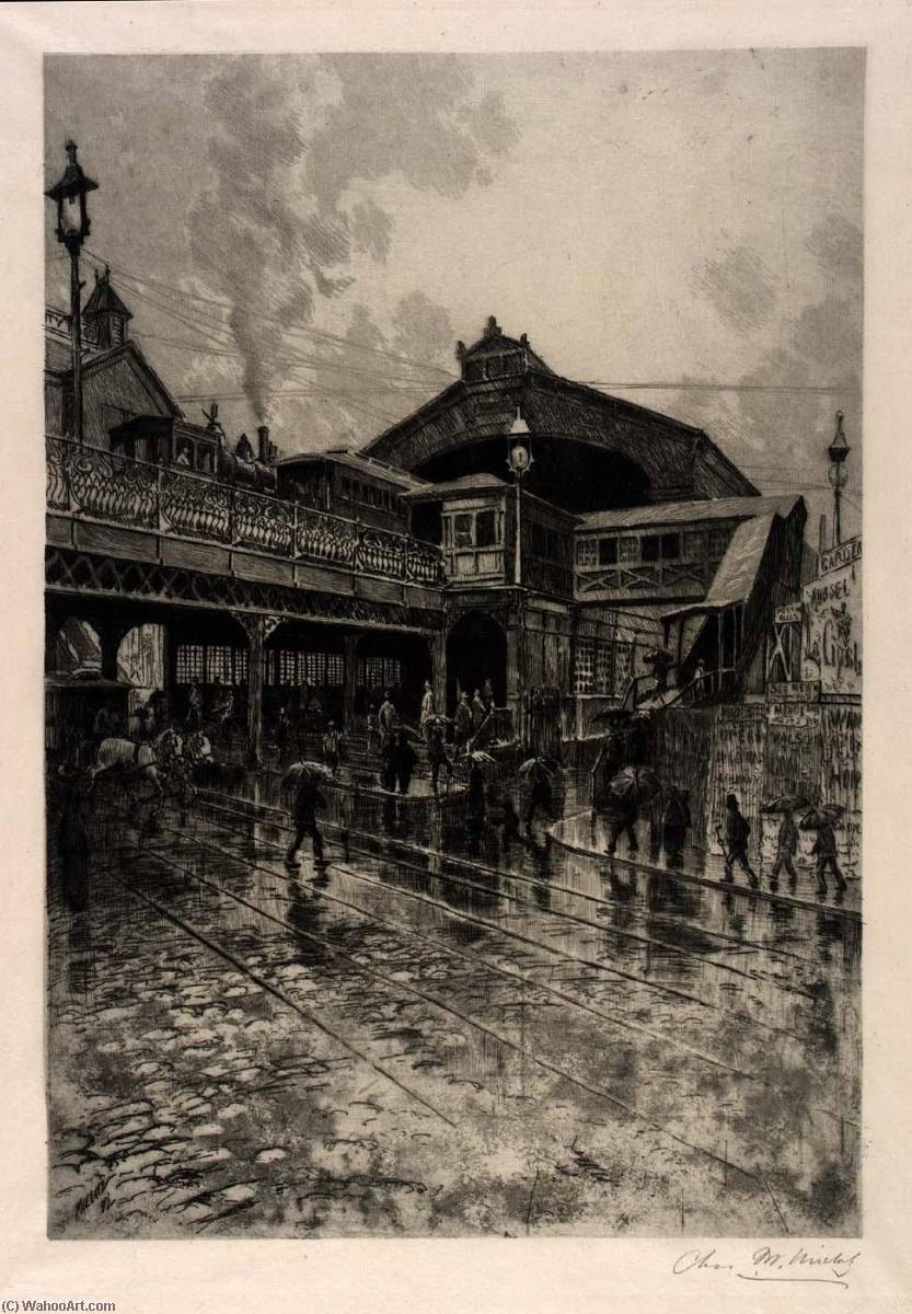 Entrance To Brooklyn Bridge — Charles Frederick William Mielatz