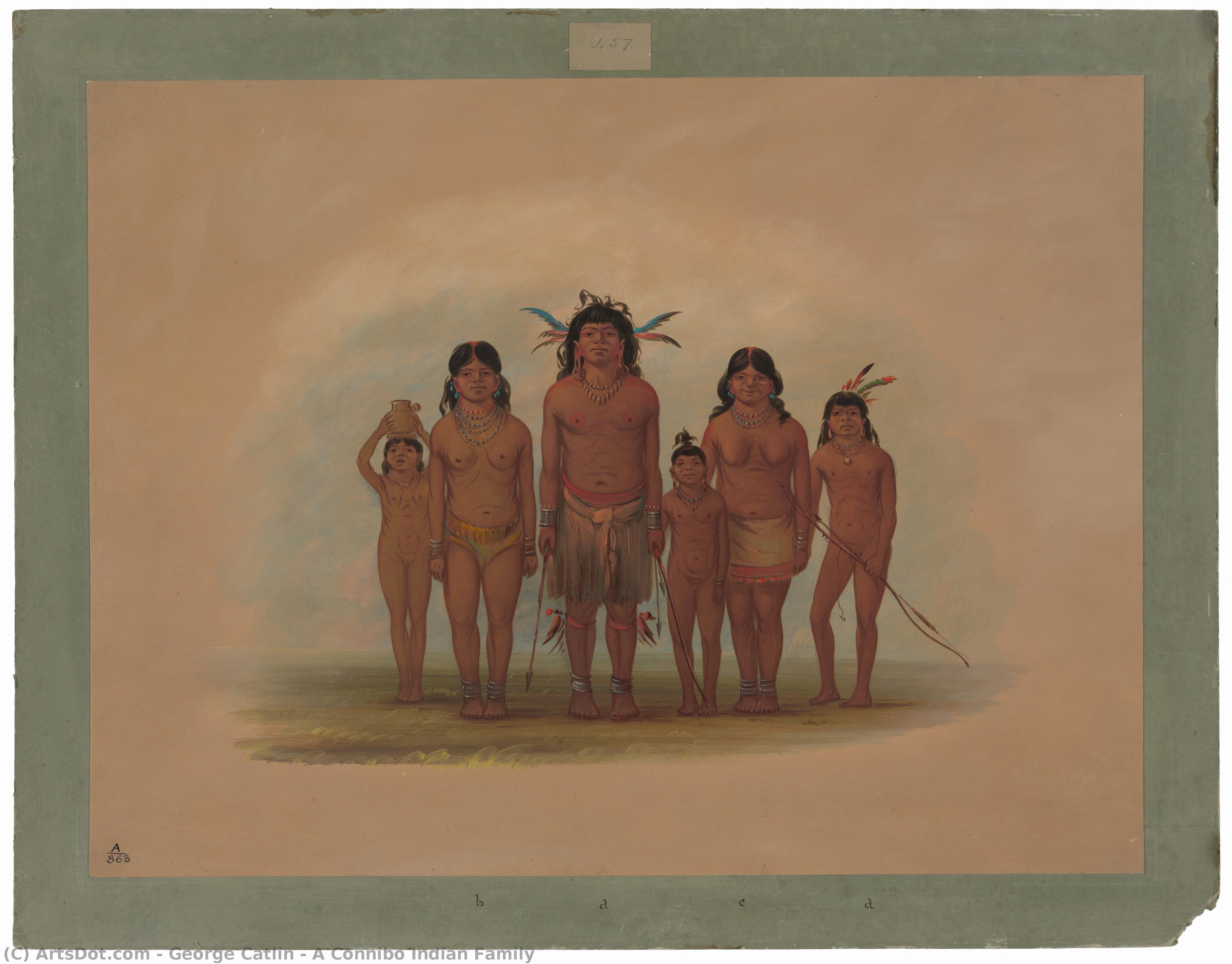 A Connibo Indian Family — George Catlin