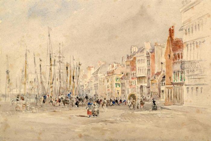 A Quay In Northern France — David Cox