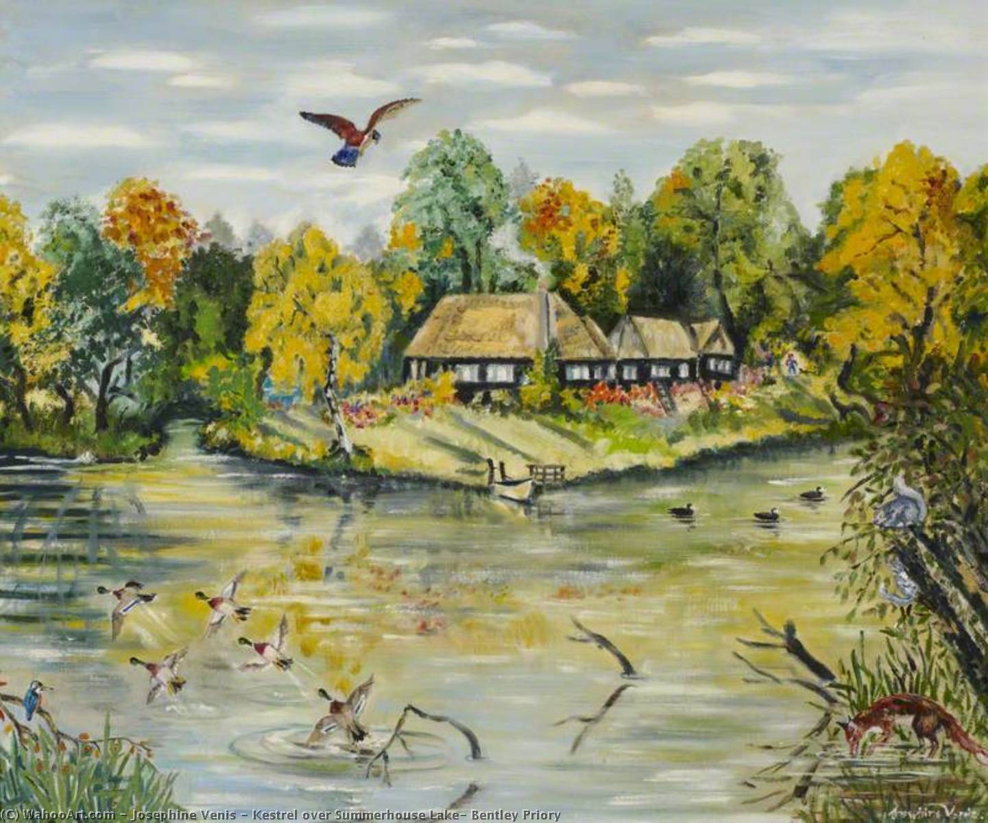 Kestrel Over Summerhouse Lake, Bentley Priory — Josephine Venis