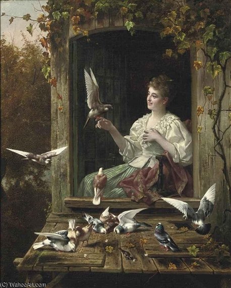 Feeding The Birds — Jan Frederik Pieter Portielje