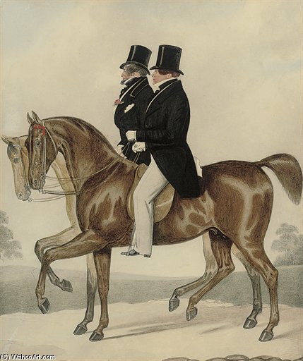 George Iv With Count D'orsay Out Riding, At Bath — Richard Dighton
