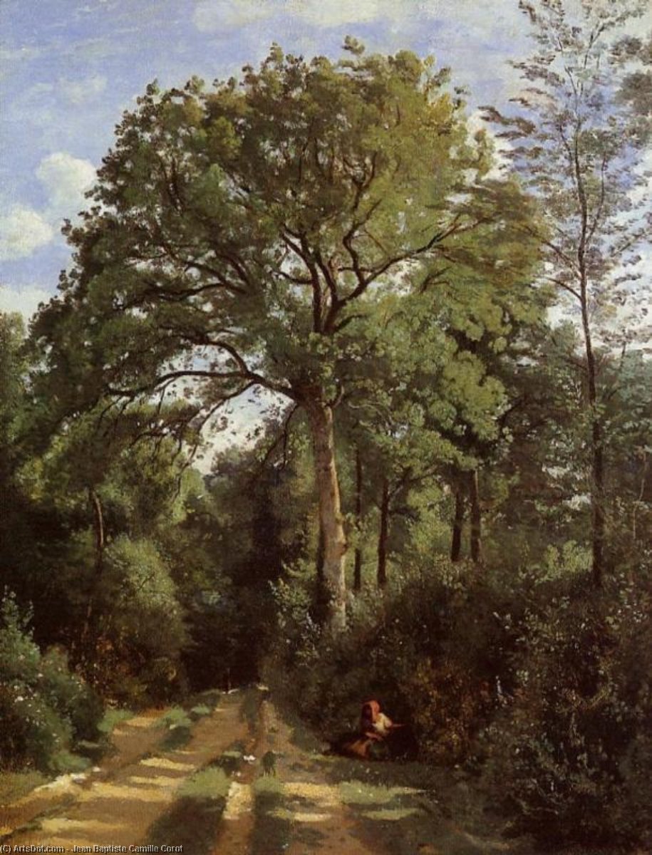 Ville D'avray - Edge Of The Woods With A Female Cowherd — Žan-batist Kamil Korote
