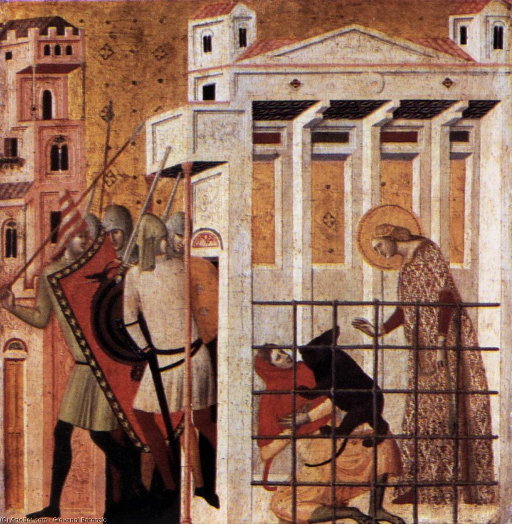 Scenes From The Life Of St Colomba: St Colomba Saved By A Bear — Giovanni Baronzio