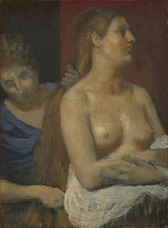 A Maid Combing A Woman's Hair — Pierre Cécile Puvis De Chavannes