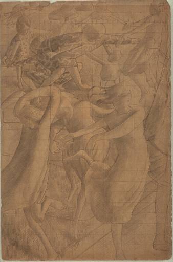 Drawing For The Left Panel Of `resurrection. Rejoicing' — Sir Stanley Spencer