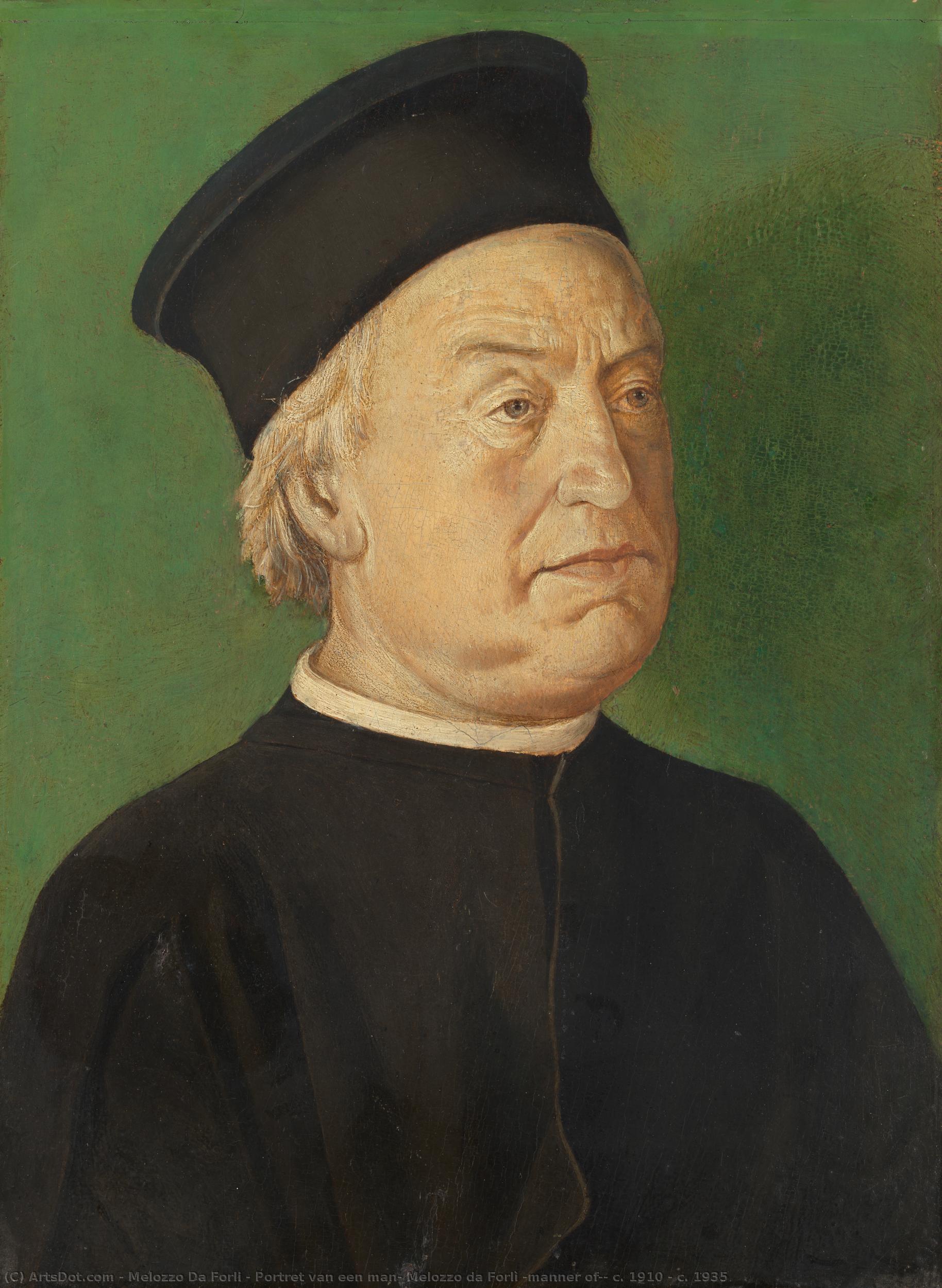 Portret Van Een Man, Melozzo Da Forlì (manner Of), C. 1910 - C. 1935 — Melozzo Da Forlì
