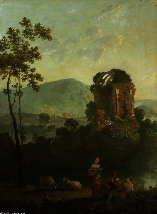 Pastoral Scene With Musicians By A Classical Ruin — Richard Wilson