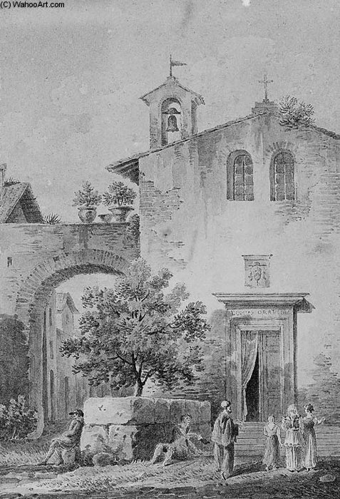 A Roman Square With A Fountain At The Top Of A Flight Of Steps; And A Roman Church With Beggars — Victor Jean Nicolle