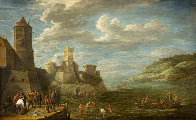 Fisherman On A Quay — David Teniers The Younger