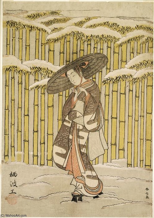 Passing The Bamboo Grove — Suzuki Harunobu