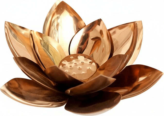 Radiant Lotus Metal Sculpture – Bronze Finish