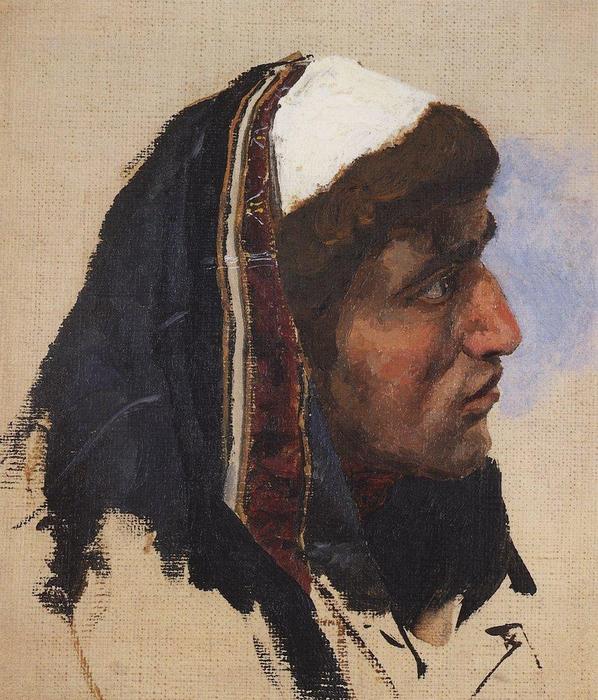 The Head Of A Young Man In A Blue Veil — Vasily Dmitrievich Polenov