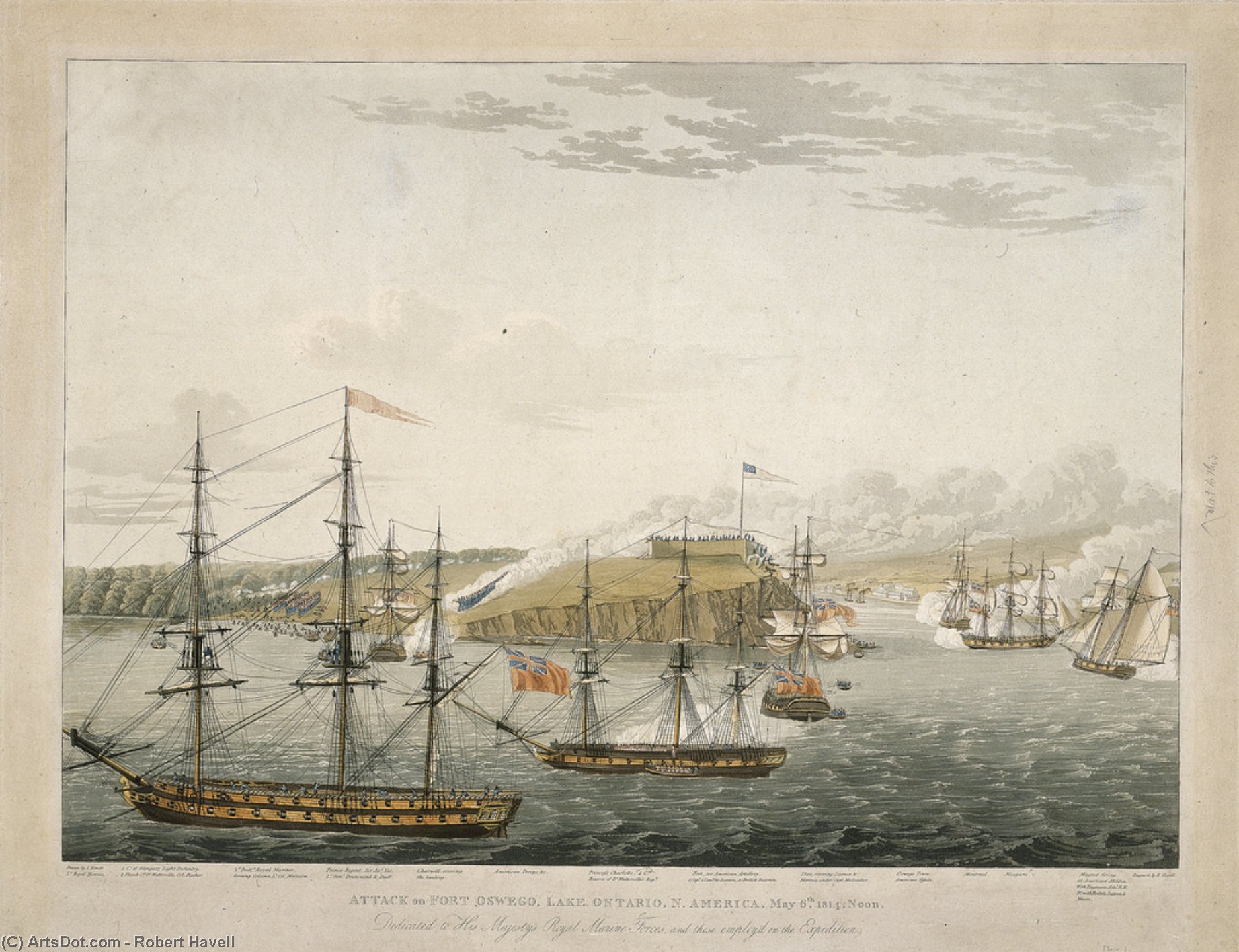 Attack On Fort Oswego, Lake Ontario, N. America — Robert Havell