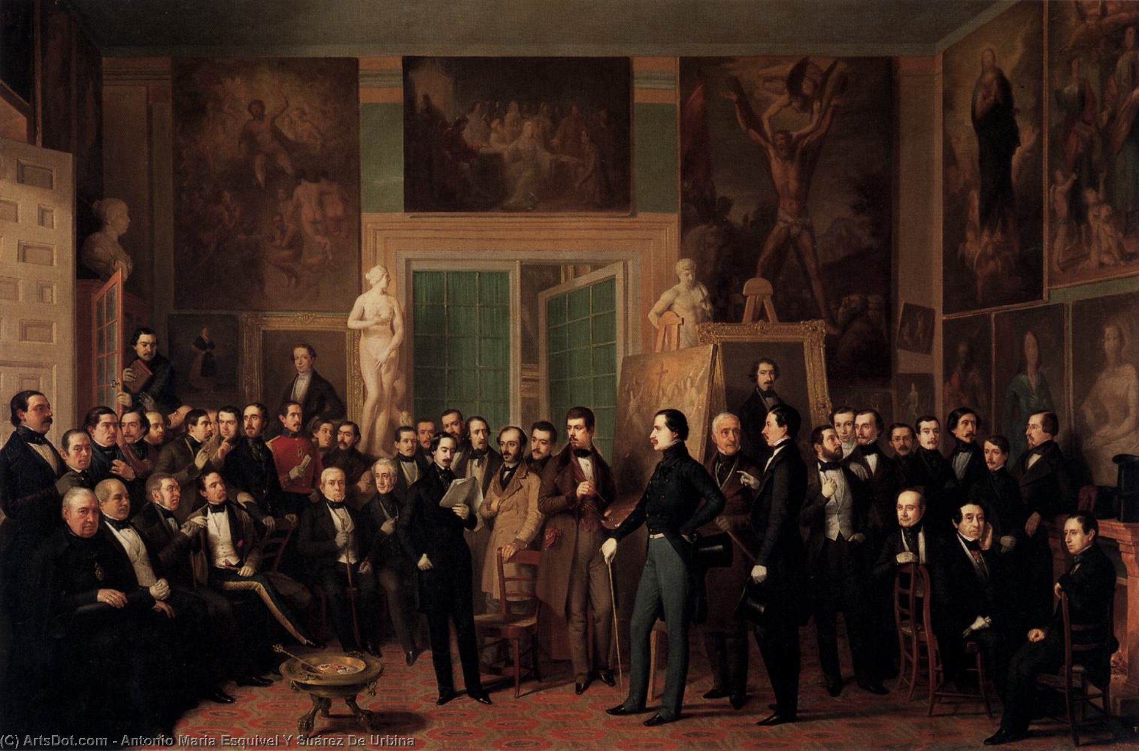 Meeting Of Poets In The Artist's Studio — Antonio Maria Esquivel Y Suárez De Urbina