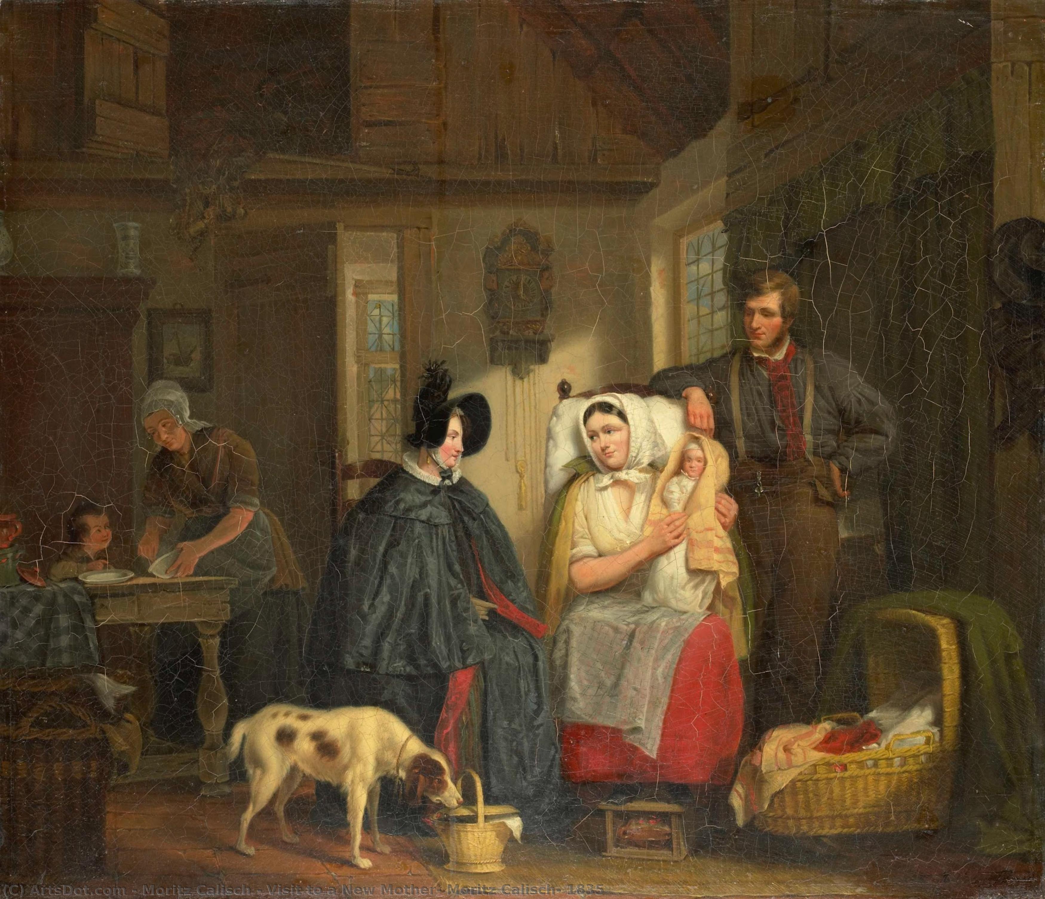 Visit To A New Mother, Moritz Calisch, 1835 — Moritz Calisch