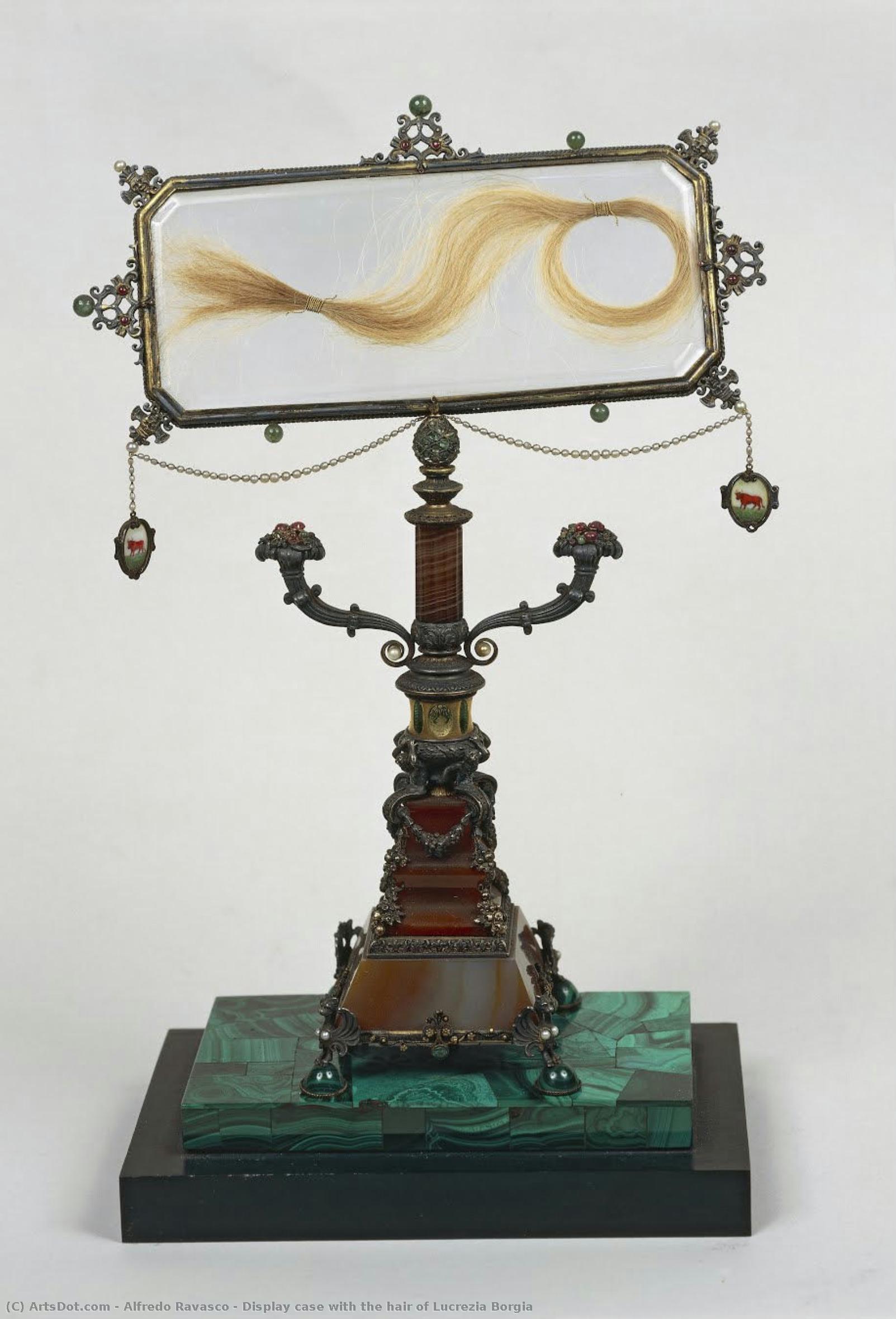 Display Case With The Hair Of Lucrezia Borgia — Alfredo Ravasco