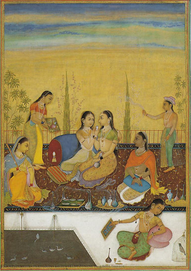 Ladies Of The Zenana On A Roof Terrace — Ruknuddin