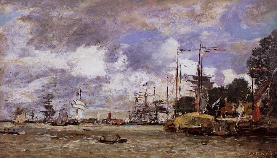 Antwerp, Boats On The River Escaut — Eugène Louis Boudin